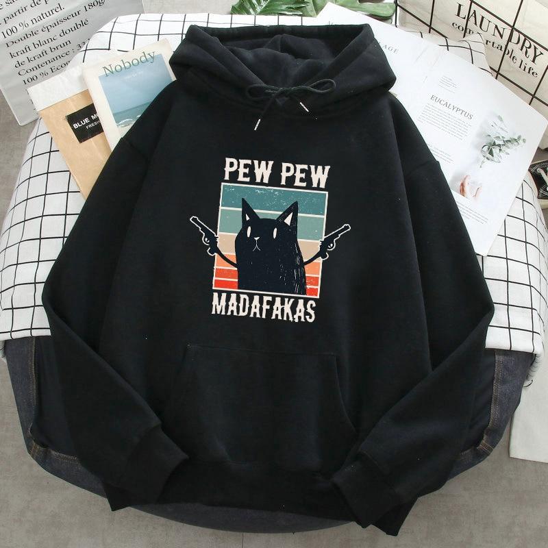 Áo Hoodie Nam nữ in hình Mèo Đen Ngộ Nghĩnh Pew Pew