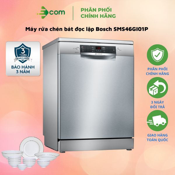 MÁY RỬA CHÉN BÁT BOSCH SMS46GI01P - hàng chính hãng