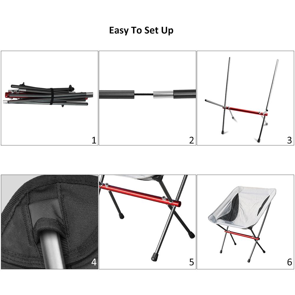 Ghế cắm trại có thể gập lại ,Được làm vải oxford chống thấm nước và khung bằng hợp kim nhôm có độ bền cao