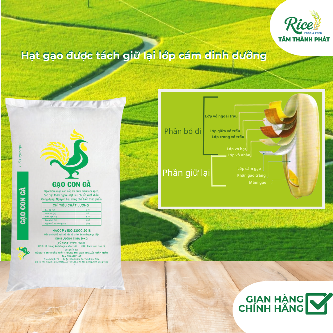 25KG GẠO THƠM MỘC CAO CẤP - HIỆU CON GÀ