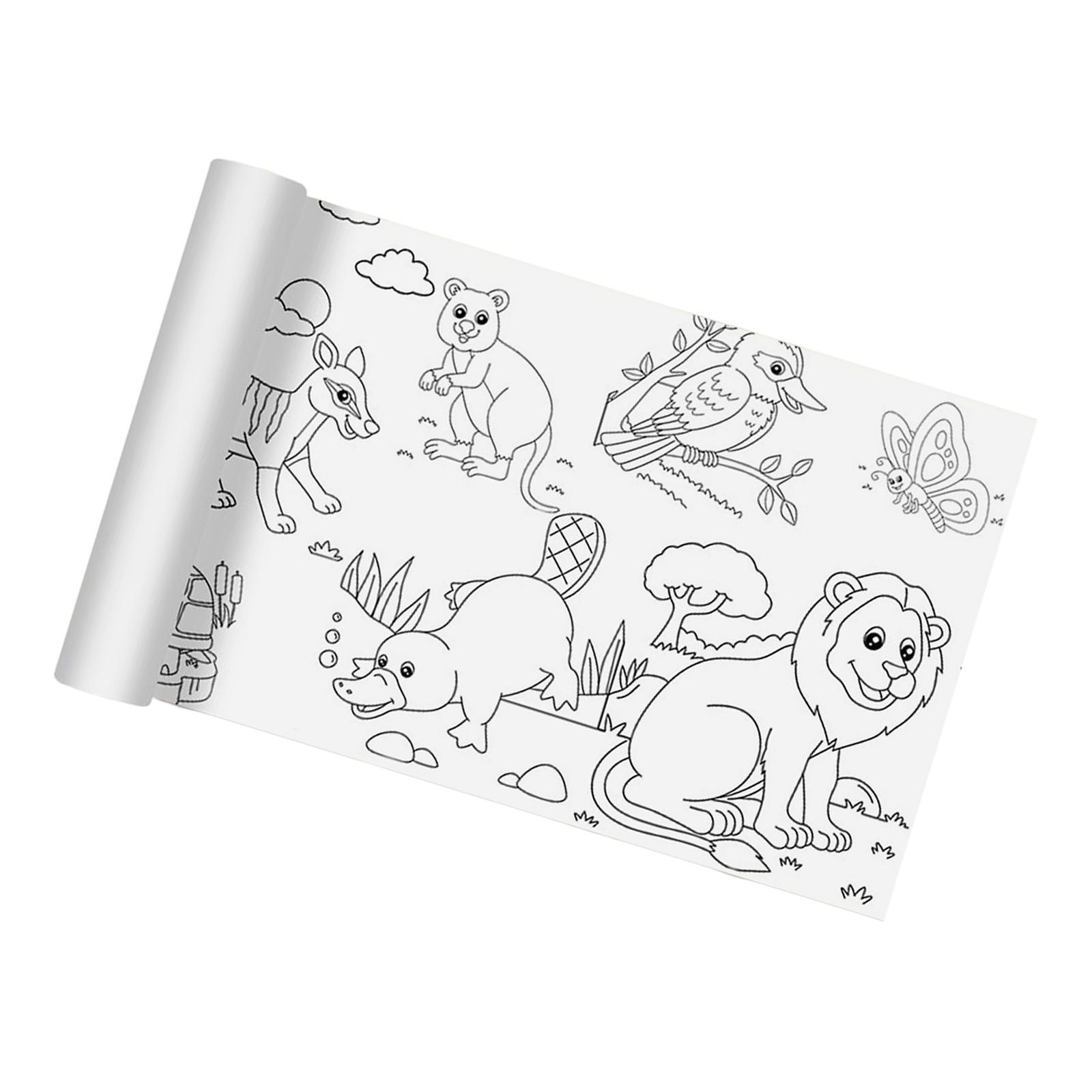 Large Children Colouring Roll Arts Crafts Activity Coloring Book Paper Watercolor Wall Sticker Theme Scene Color Filling Paper for Classroom