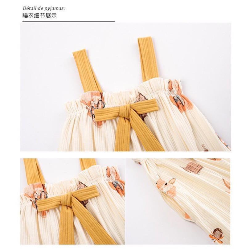 Váy ngủ nữ,váy 2 dây nữ mùa hè chất cotton mềm mát *