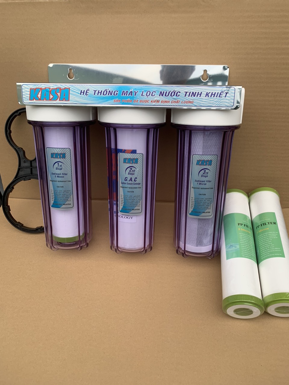 Bộ 3 cốc lọc thô trong suốt Kasa- Cốc Organic 10inch cao cấp dùng lọc thô, lắp trước máy lọc nước, rửa rau, lọc nước bể cá.../ hàng chính hãng