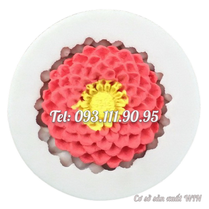 Khuôn silicon làm rau câu hoa thược dược nhiều tầng - Mã số 1681