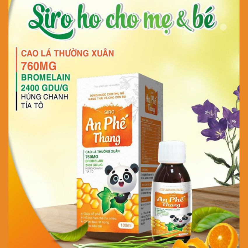 Siro ho An Phế Thang giảm ho cho mẹ bầu và trẻ sơ sinh Chai 100ml Tâm An Pharma