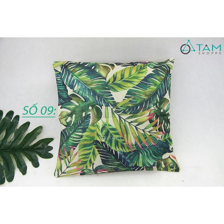 Vỏ gối vuông Canvas phong cách nhiệt đới Tropical