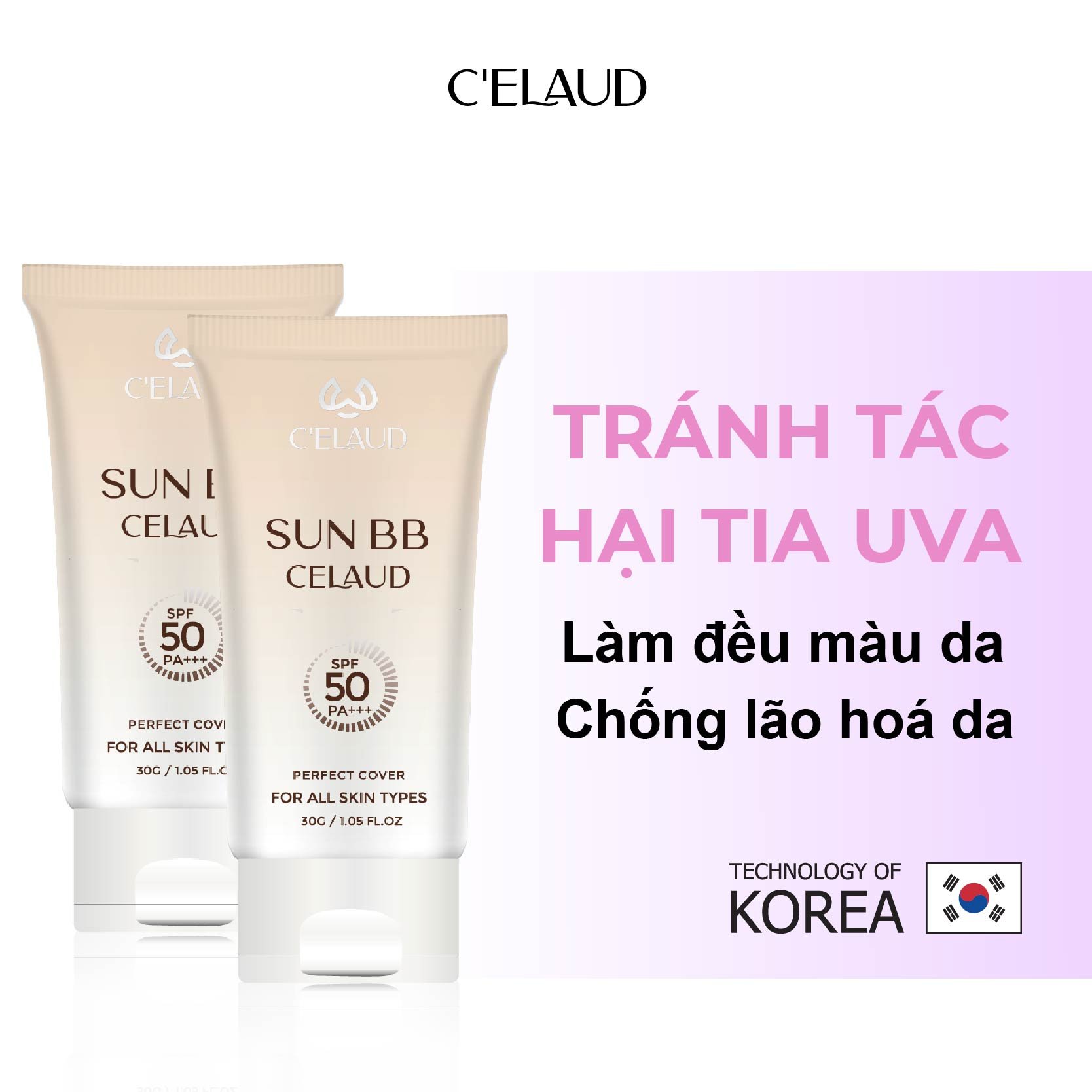 Kem Chống Nắng Cho Da Lão Hóa Sun BB Celaud 30ml