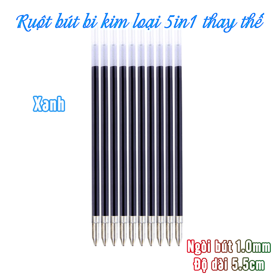 Combo 10 Ruột bút ký Bi kim loại 70mm 62mm 55mm ngòi 1.0mm thay thế - Ruột bút bi kim loại thay thế