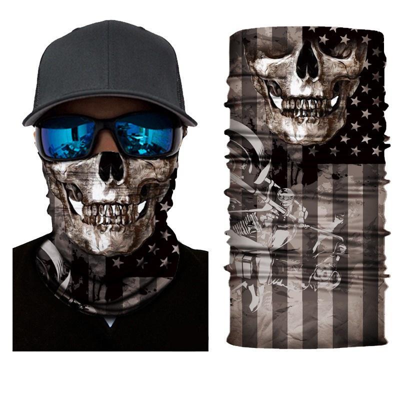 Skull Motorcycle Full Face Mask Khăn trùm đầu thoáng khí Mát mẻ Bảo vệ chống nắng Chống bụi cho nam giới Phụ nữ Xe máy leo núi Xe đạp Lái xe ma Halloween Dress Up Phụ kiện
