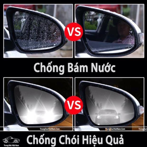 Bộ 2 miếng dán kính xe ô tô xe máy chống mờ kính chống loá chống nước cực cao