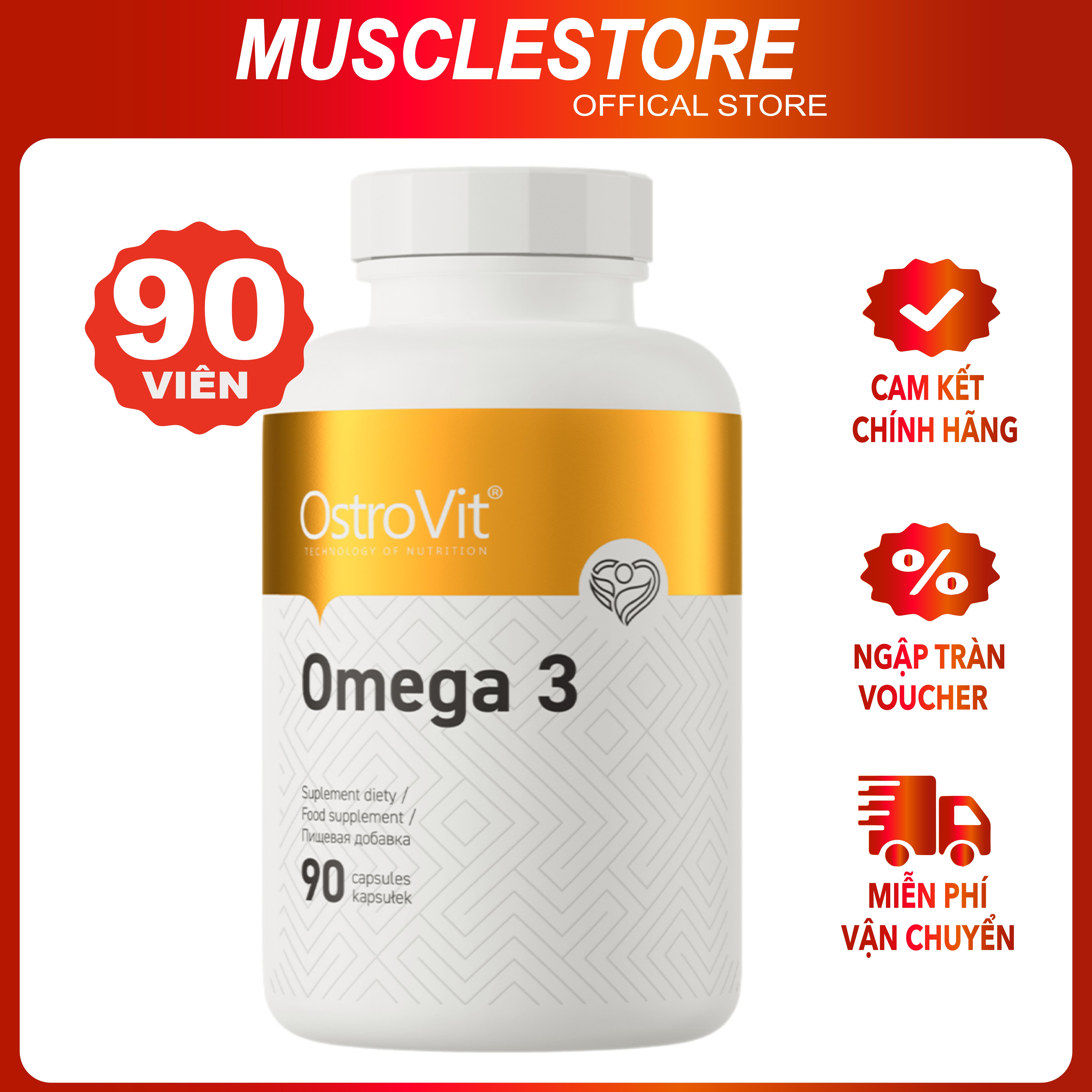Viên Uống Dầu Cá Ostrovit Omega 3, Bổ Sung EPA / DHA, Nhập khẩu Ba Lan