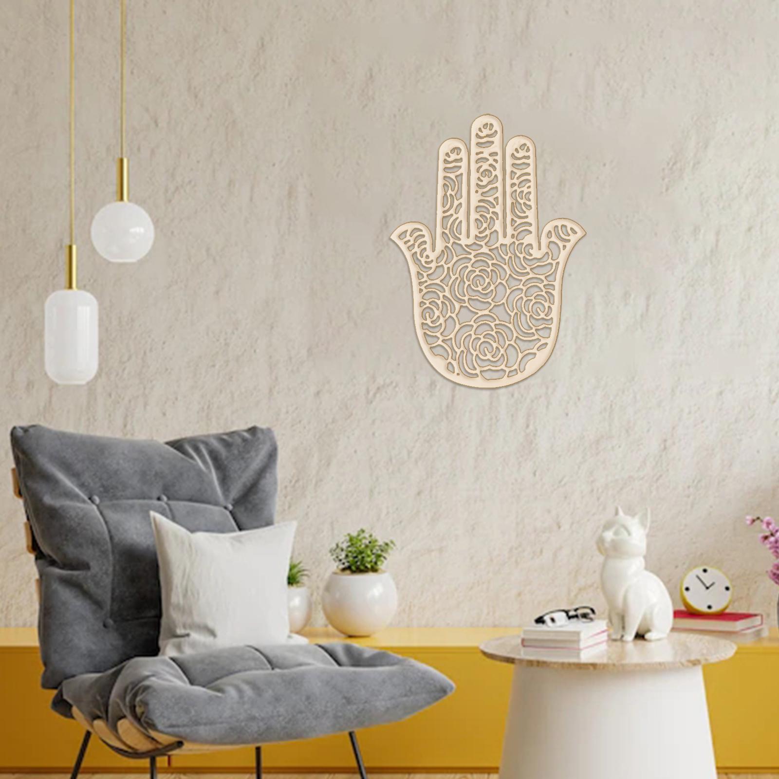 Wooden Wall Art Sculpture Sacred Geometry Pendant for Zen Bedroom Ornament Decor