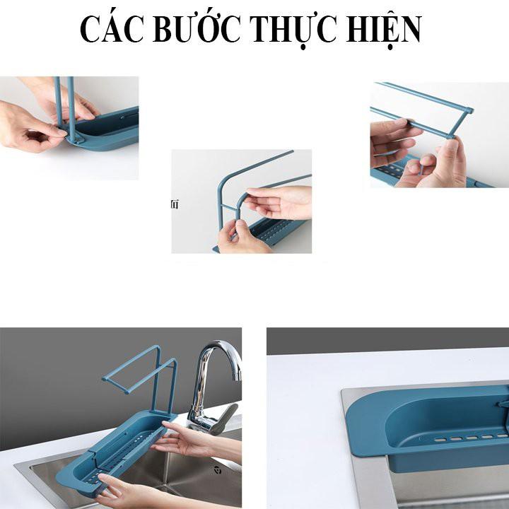 KỆ BỒN RỬA CHÉN THÔNG MINH CO GIÃN RÚT GỌN 35-50CM BẰNG NHỰA CAO CẤP