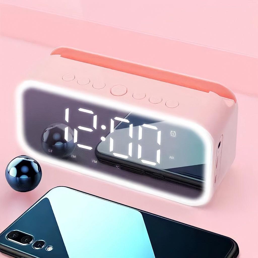 Loa bluetooth đồng hồ báo thức G10 Plus màn hình tráng gương hiển thị đèn led nghe đài fm radio