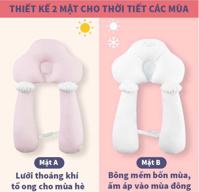 gối chữ U có dây rút điều chỉnh 3 hướng có thể tháo rời