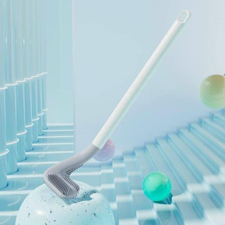 Cọ Toilet Silicon Chổi Cọ Bồn Cầu Nhà Vệ Sinh Gắn Tường