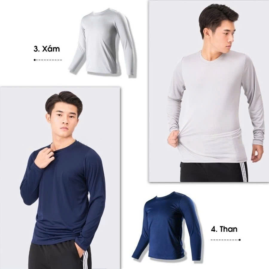 Áo Thun phông nam tay dài mặc thu đông, giữ nhiệt, chất cotton co giãn, áo dài tay dáng ôm cao cấp Văn Phòng Du Lịch Dã Ngoại Phượt Áo Giữ Nhiệt Nam