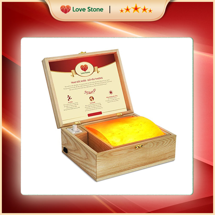 Hộp Đá Muối Massage Chân Love Stone Phiên Bản Deluxe (Mặt Đá Cong)