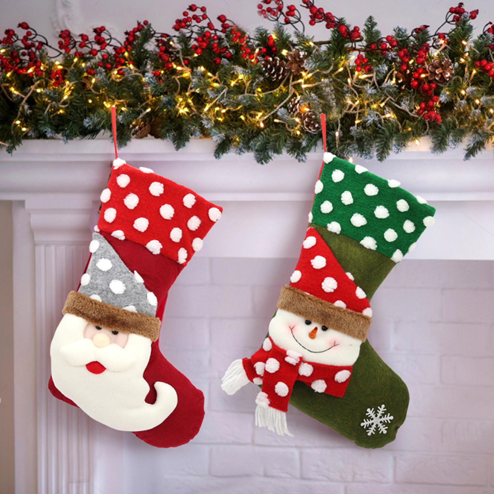 Set 2 Vớ Treo Cho Trang Trí Giáng Sinh Và Ngày Lễ Gia Đình Xmas Nhiều Kiểu Dáng