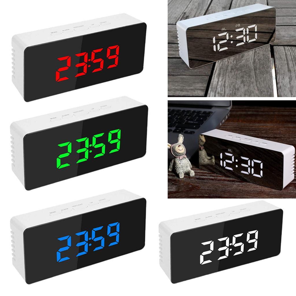 Surface Alarm Clock Led Display Desktop Clocks for Adults Bedroom Red