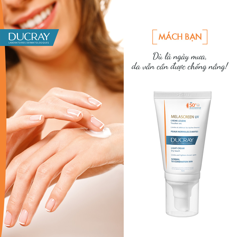 Kem chống nắng chuyên biệt cho da nám Ducray Melascreen Uv Light Cream Spf50+ 40ml (Nhập khẩu) - vỏ mới