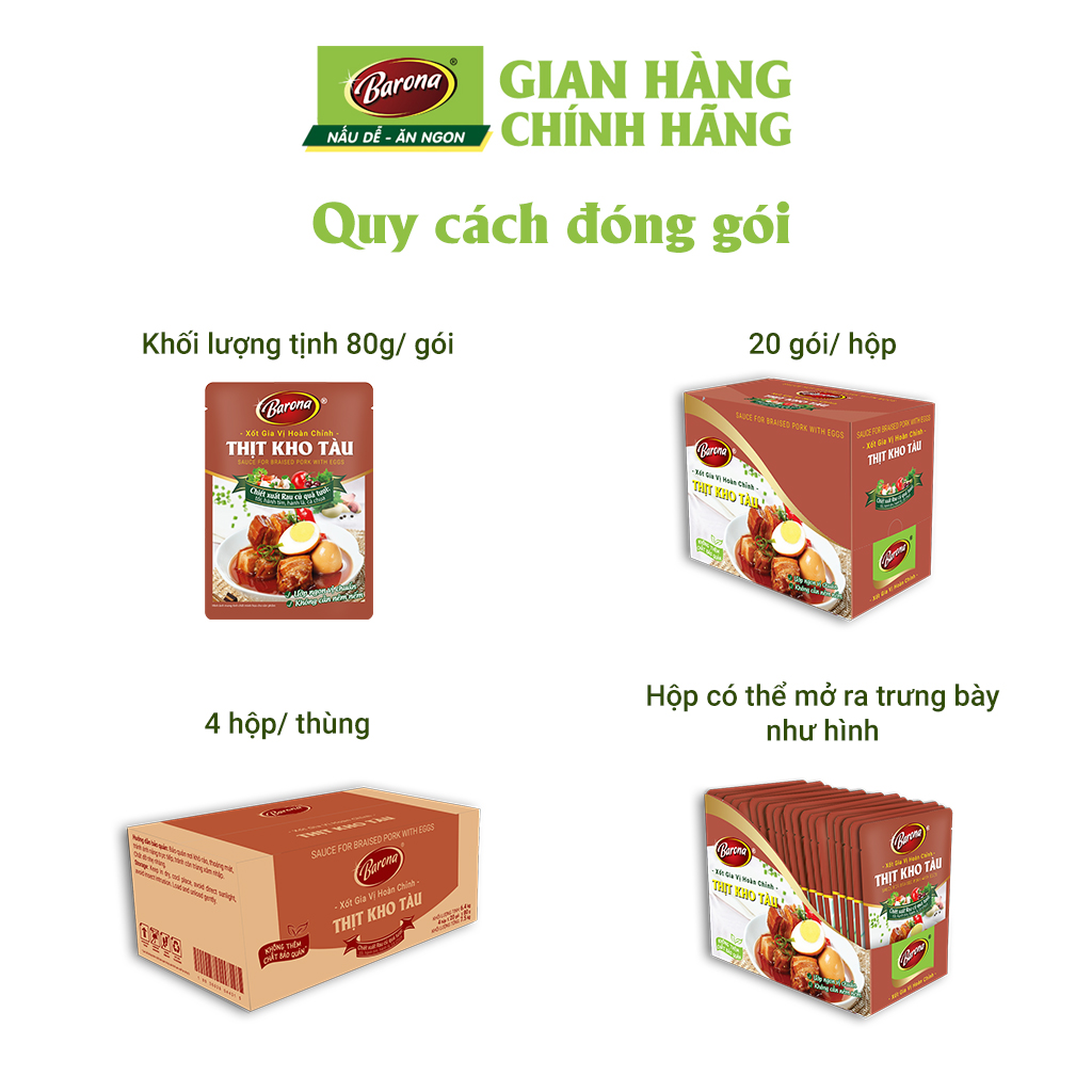 Xốt Gia Vị Hoàn Chỉnh Barona - Thịt Kho Tàu 80g