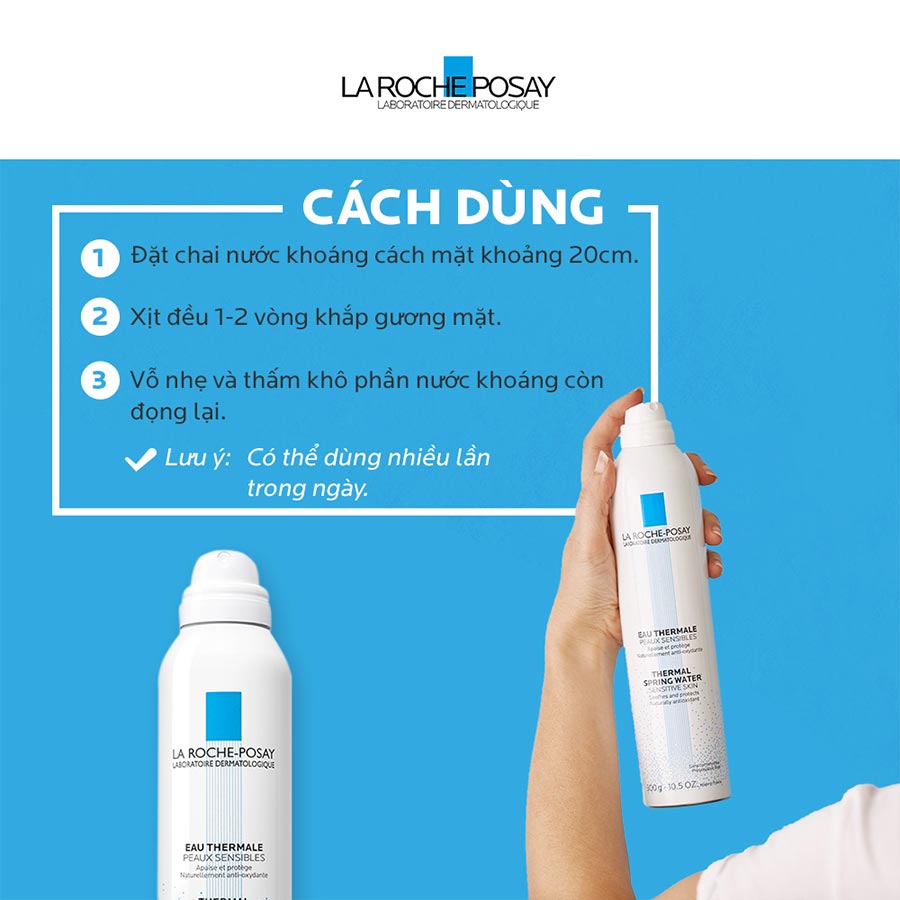 Nước xịt khoáng làm sạch và làm dịu cho da nhạy cảm La Roche-Posay Thermal Spring Water 150ml