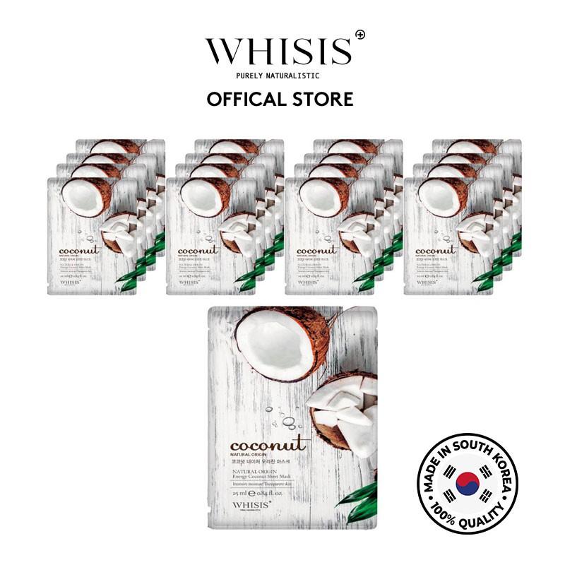 Combo 10 Mặt nạ tinh chất dừa Whisis Nature Origin Energy Coconut Sheet Mask