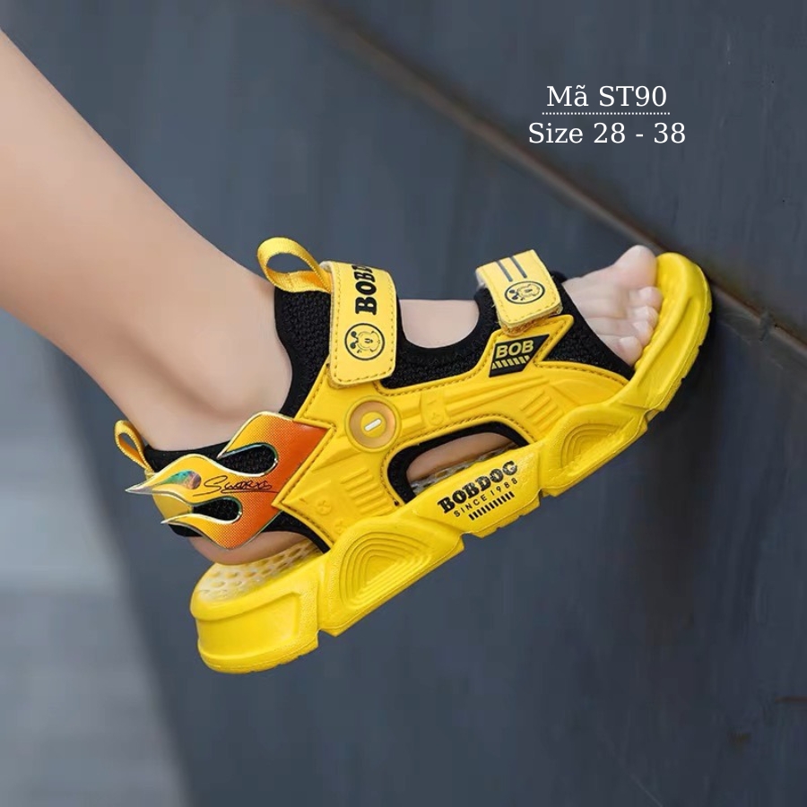 Sandal bé trai BOBDOG dép quai hậu trẻ em học sinh nam tiểu trung học quai ngang hở mũi vàng siêu nhẹ 3 - 12 tuổi ST90