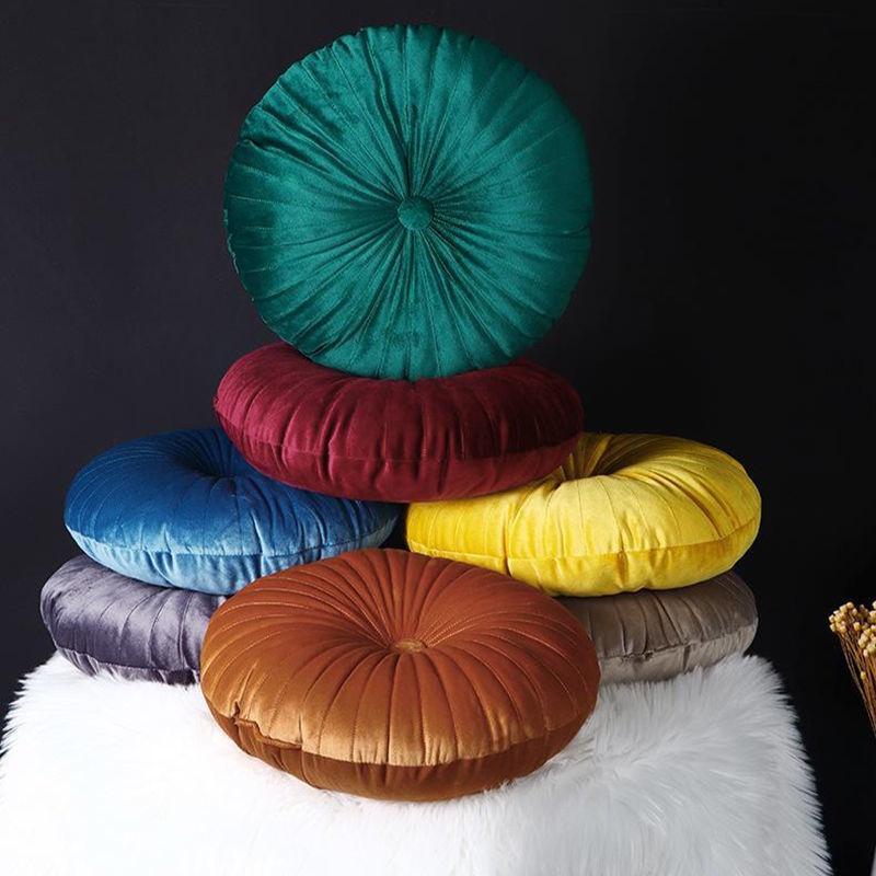 Gối Tựa Lưng Hình Tròn Bằng Nhung Trang Trí Ghế Sofa/Nhà Cửa