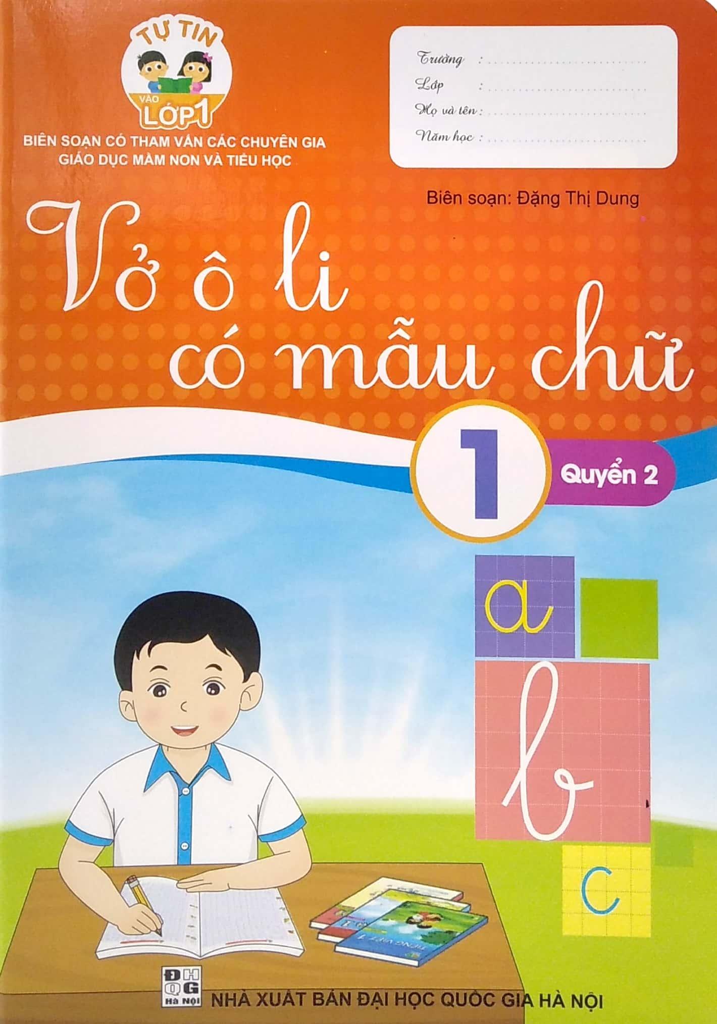 Tự Tin Vào Lớp 1 - Vở Ô Li Có Mẫu Chữ 1 Quyển 2