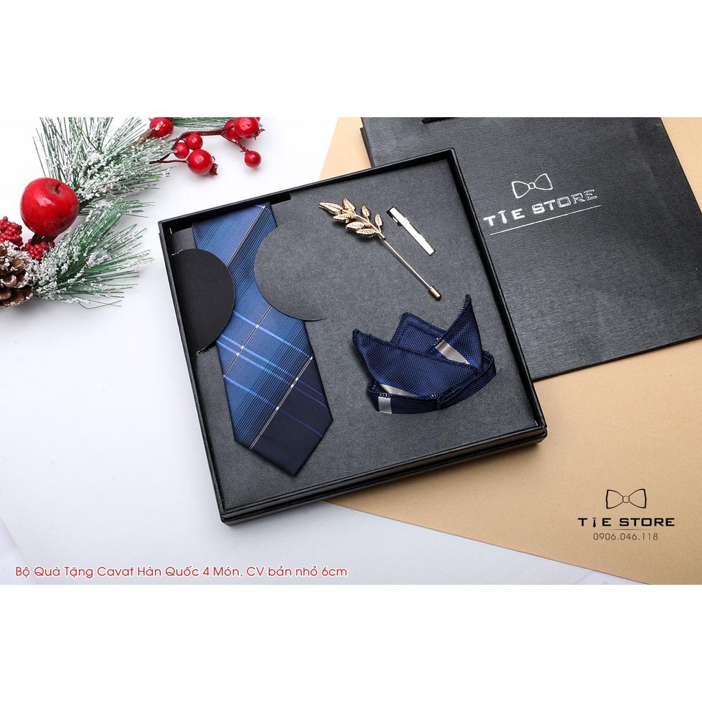 Cà vạt bộ 4 phụ kiện