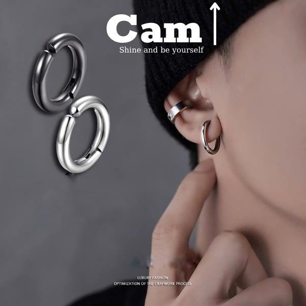 Khuyên tai kẹp , khuyên mũi, môi không cần xỏ nam nữ unisex tròn Circle basic - Cam Accessories