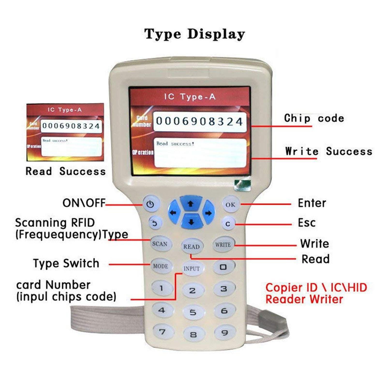 Frequency RFID Card Reader Programmer Recordable for ID IC Cards 250 375