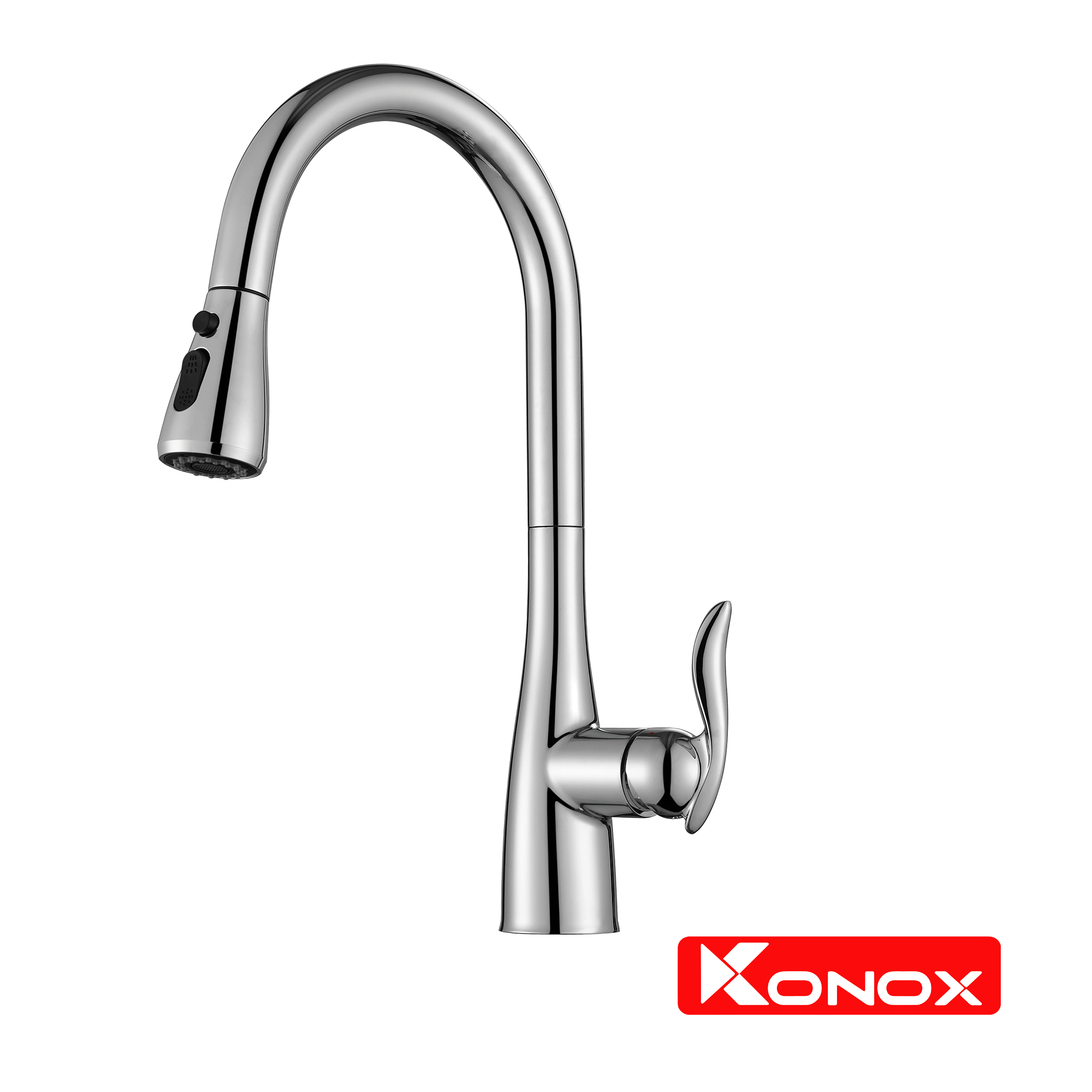 Vòi rửa bát rút dây Konox, Model KN1902, Inox 304AISI tiêu chuẩn châu Âu, mạ PVD 5 lớp sáng bóng, Hàng chính hãng