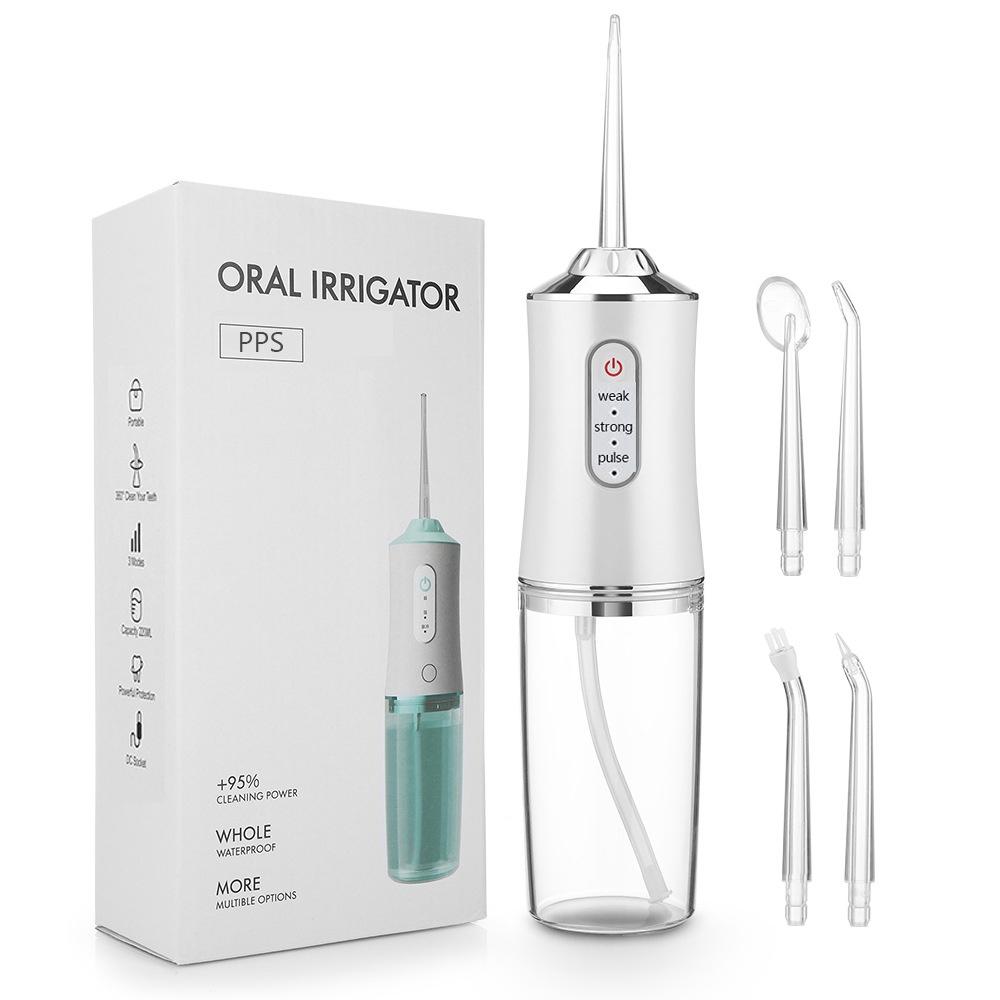 Tăm nước Oral Irrigator làm sạch răng miệng, tiêu chuẩn châu Âu kèm 3 đầu phun, bảo hành 12 tháng