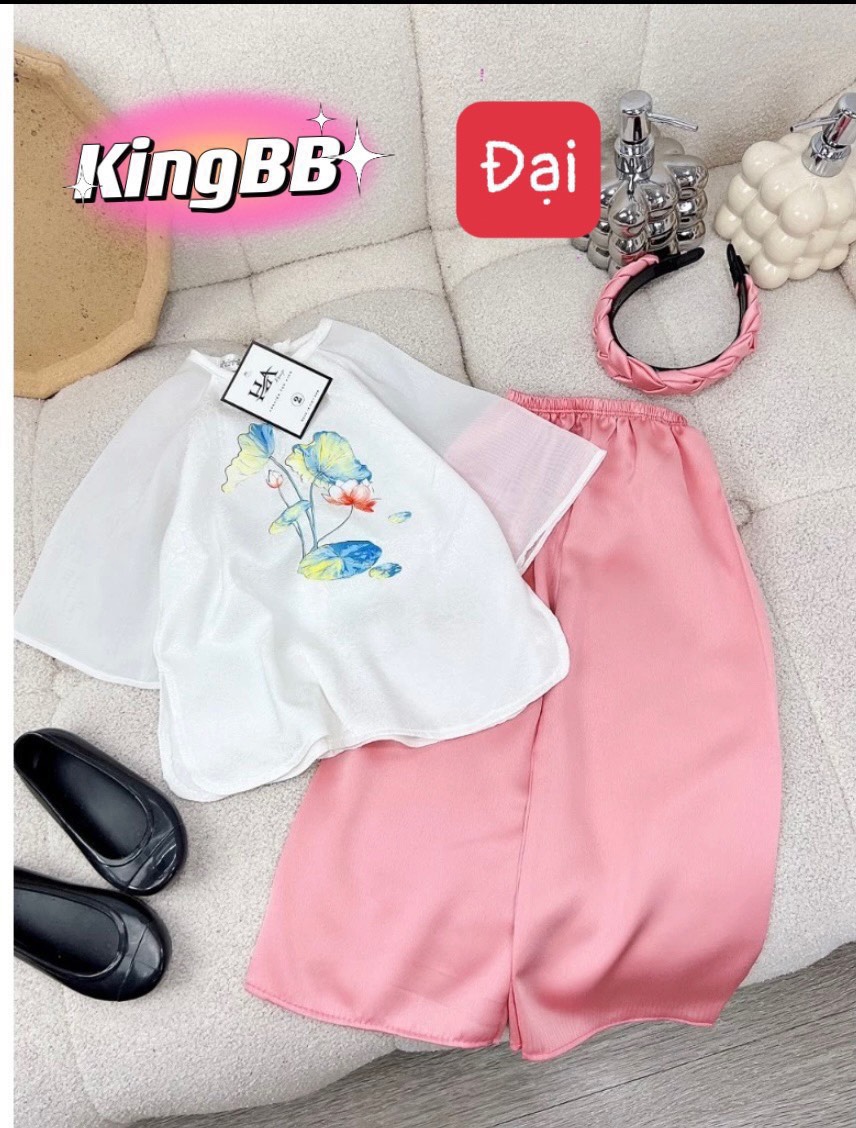 Bộ bà ba cho bé gái đi chơi biểu diễn đẹp từ 12-40kg chất lụa mềm mát