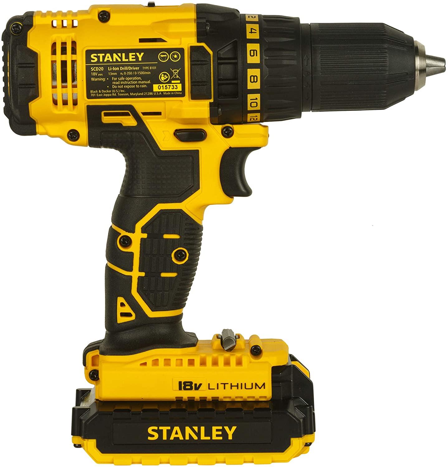 MÁY KHOAN CẦM TAY 18V STANLEY SCD20C2K-B1- HÀNG CHÍNH HÃNG