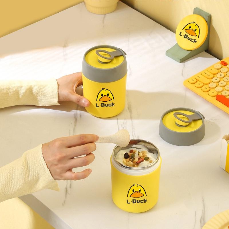 PVN42359 Bình Ủ Giữ Nhiệt Cao Cấp LDuck Vịt Vàng 550ml, Đựng Cơm, Cháo, Giữ Nhiệt 6 - 8 tiếng