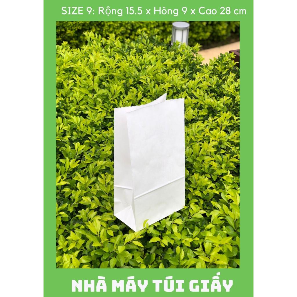 100 chiếc túi giấy kraft Nhật màu trắng Size 9 -15.5x9x28cm KHÔNG QUAI