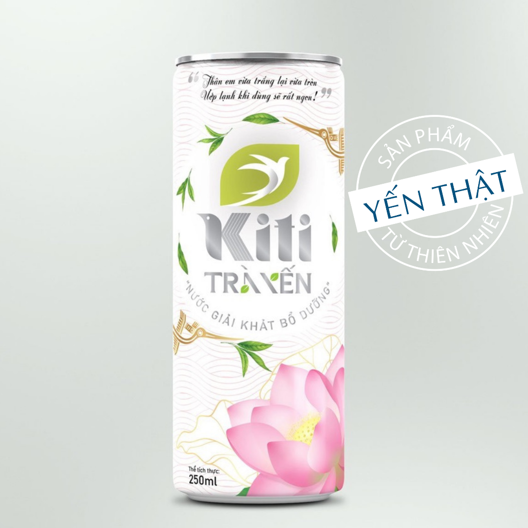 TRÀ YẾN HẠT CHIA KITI HƯƠNG SEN - &quot;LIÊN HOA&quot; THÙNG 12 LON(250ml/lon)