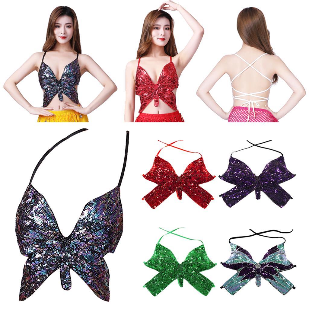 Belly Dance Bra Halter Tops Sequins