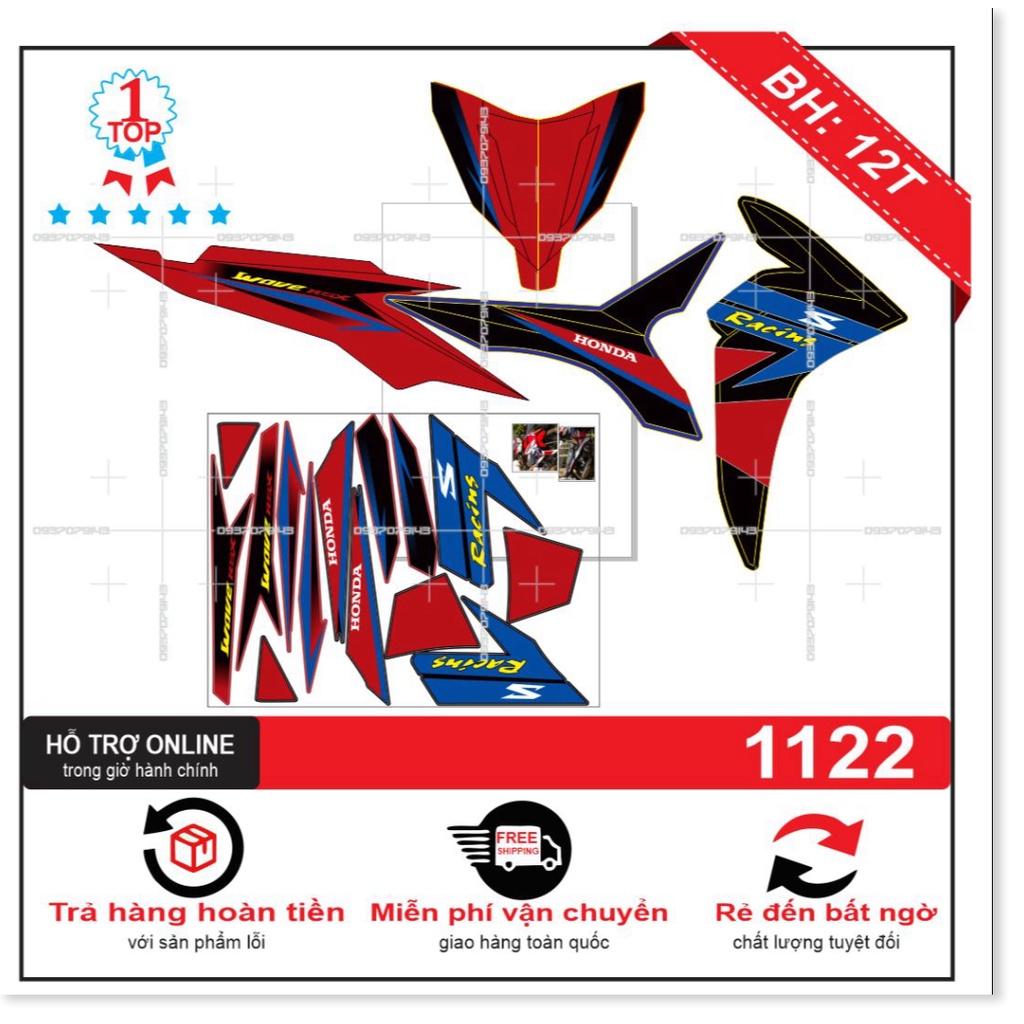 Tem rời dành cho wave rsx 2012 racing chế đỏ đen