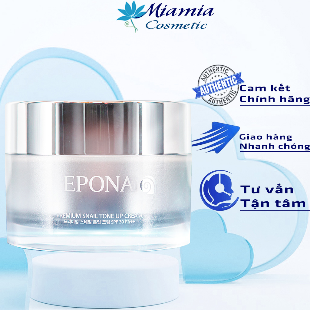 Kem Dưỡng Ốc Sên Epona Premium Snail Tone Up Cream SPF 30 PA++ 50ml Nâng Tone Mỏng Nhẹ Tự Nhiên Chống Nắng