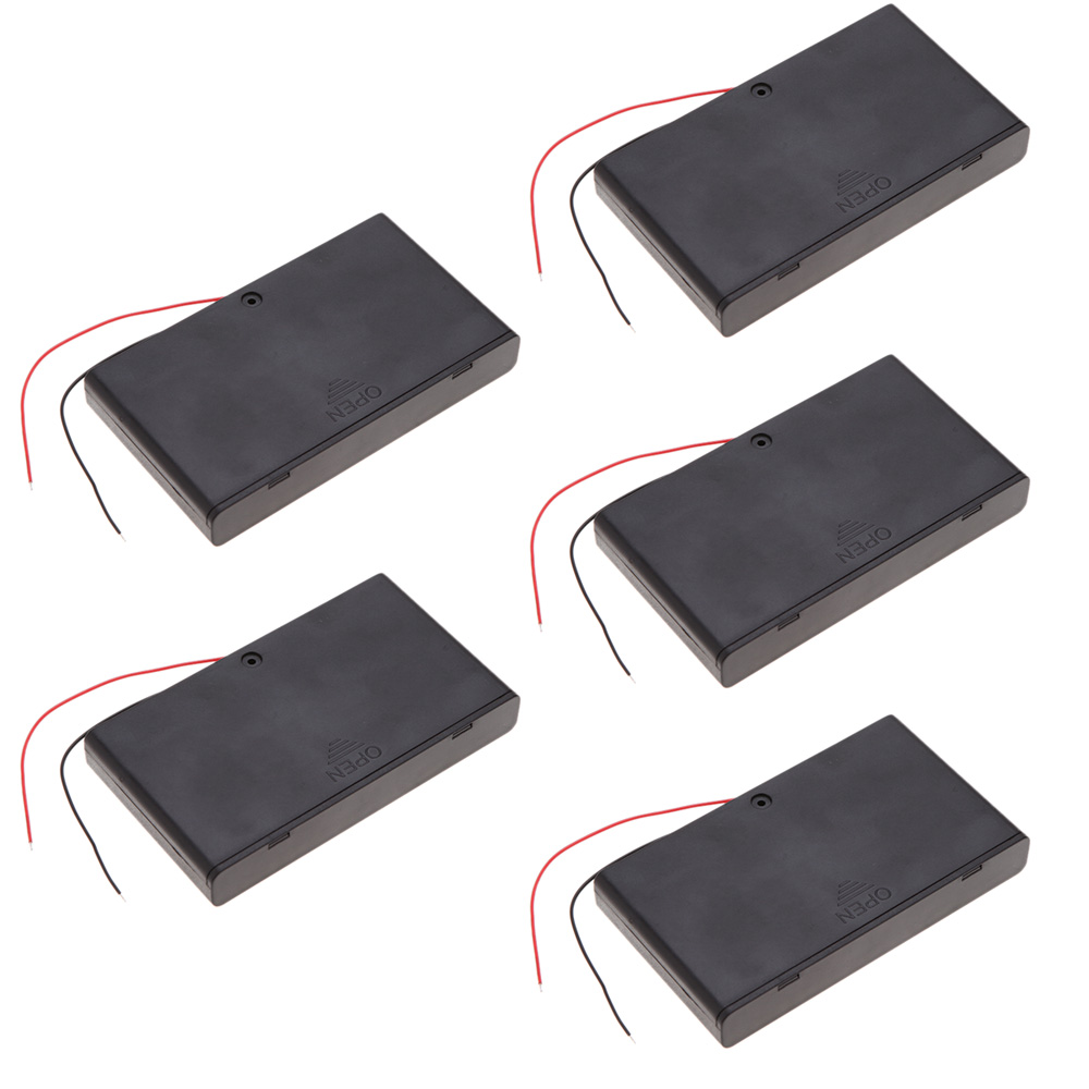 5 Hộp Đựng Cho Pin Lithium 8 × Aa Series Có Nắp Đậy Và Công Tắc