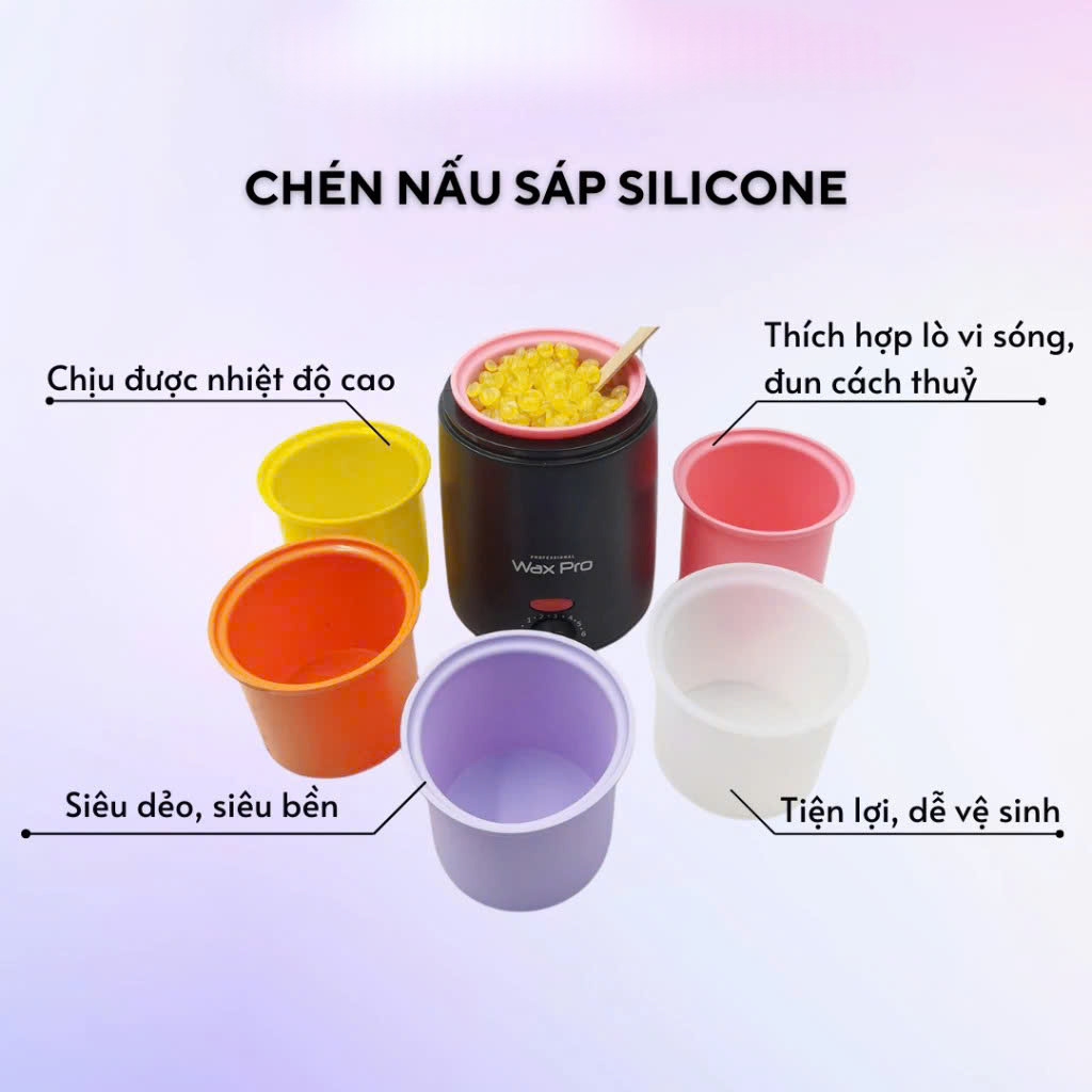 COMBO Nồi Nấu Sáp Wax Lông Nóng chống dính mini + 100g Sáp Wax Triệt lông + Chén + Mỡ Trăn tặng que wax