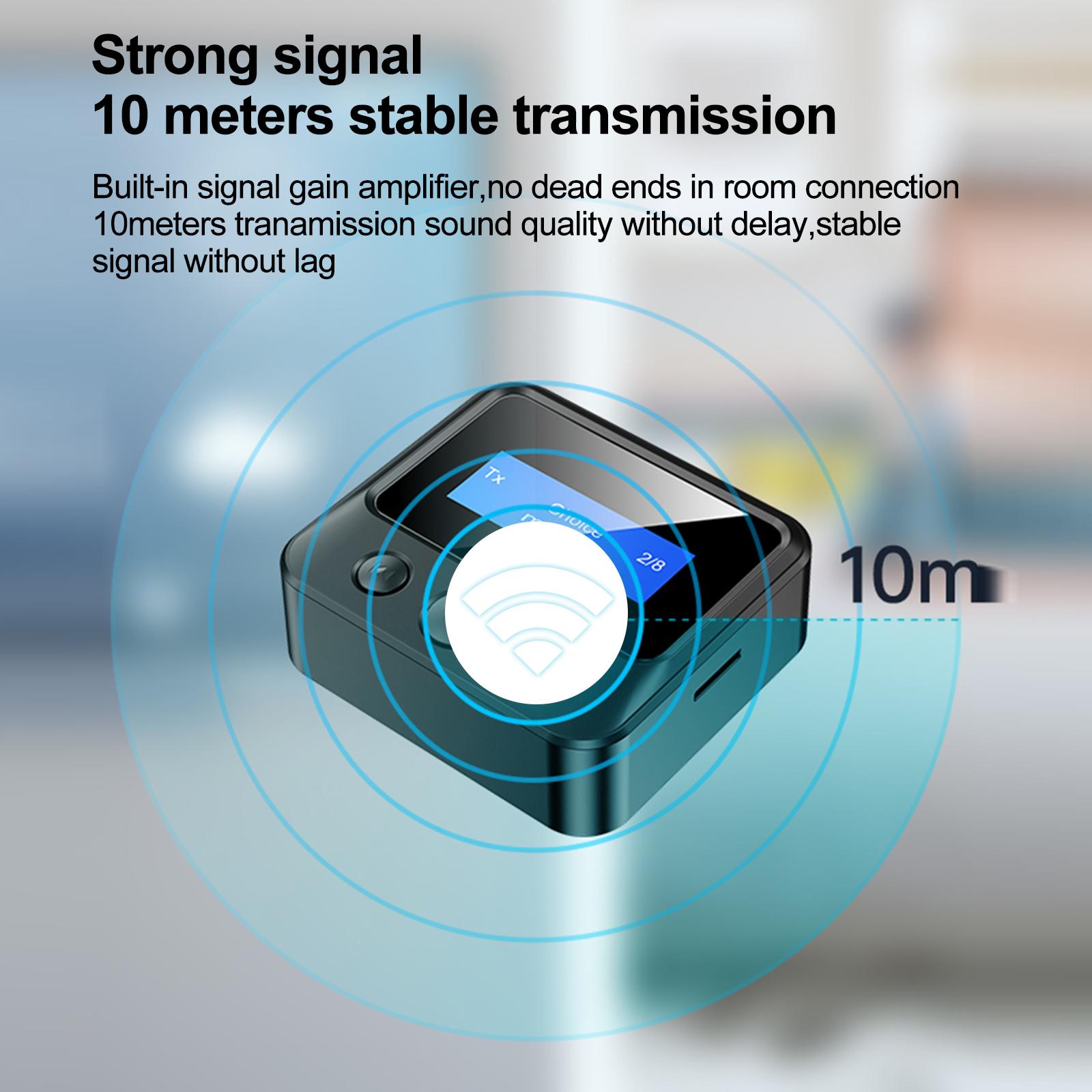C39S BT 5.0 Audio Receiver Transmitter LCD Display For Car TV PC Headphone 3.5MM AUX Stereo MP3 Player Wireless Adapter
