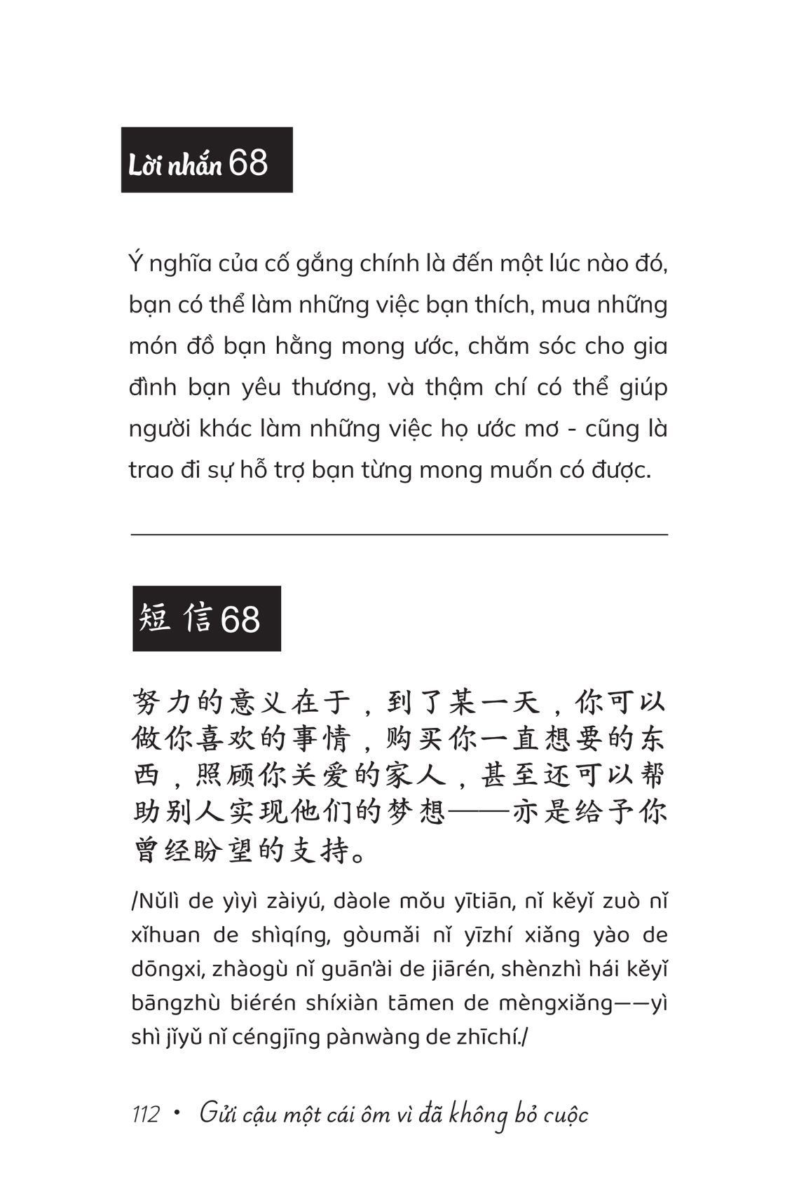 Sách Gửi Cậu Một Cái Ôm Vì Đã Không Bỏ Cuộc - Phiên Bản Song Ngữ Việt Trung - The Phan Tóc Quoăn