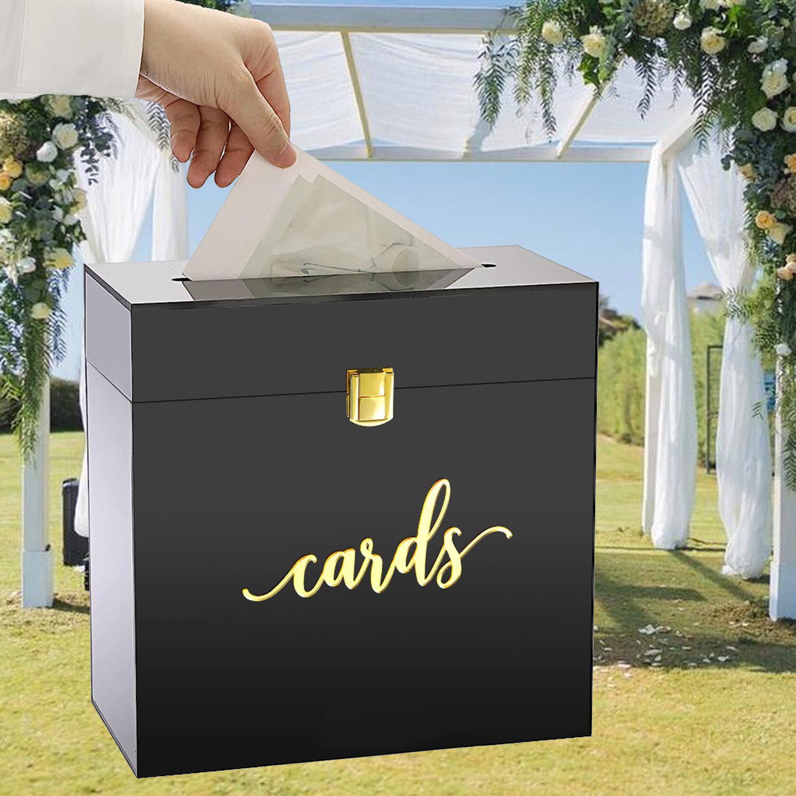 Black Acrylic  Box with Slot  Holder for Engagement