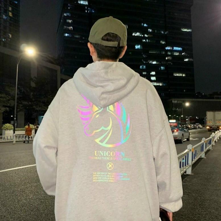 Áo khoác Hoodie Nam, Hoodie Basic Unisex Nỉ From Rộng NÓN 2 LỚP PHẢN QUANG 7 MÀ, áo nỉ tay dài form rộng Chất Lượng Vải Xịn siêu dày Form rộng